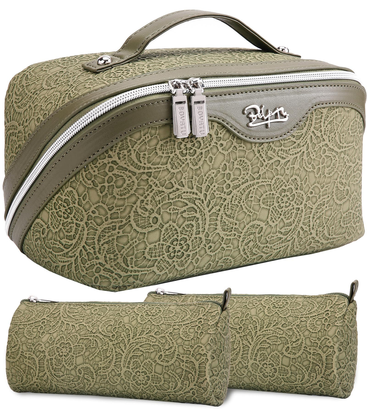 BOYATU Travel Makeup Bags Cosmetic Organizer Bag: Floral Make up Bag