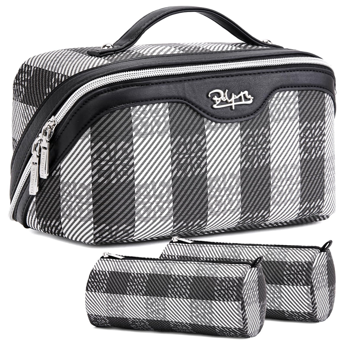 BOYATU Travel Makeup Bag Organizer: 3 Pcs Large Cosmetic Bags Set for Women