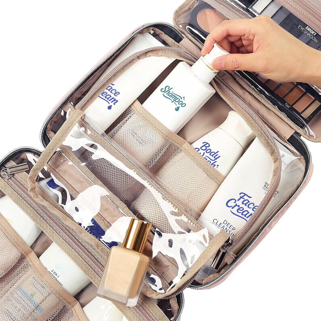 NISHEL Travel Toiletry Bag for women, Portable Hanging makeup Organizer