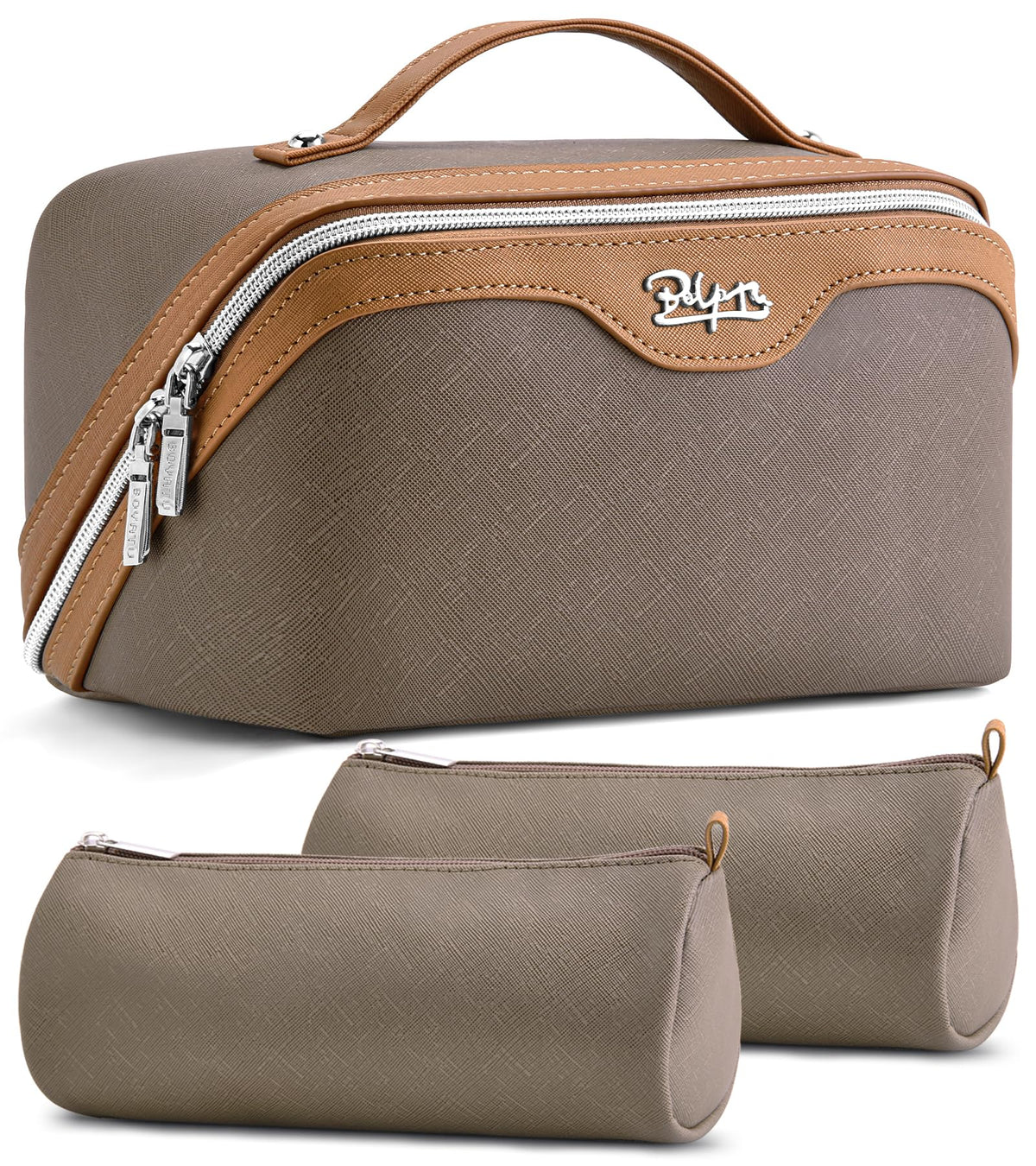 BOYATU Travel Makeup Bag Organizer: 3 Pcs Large Cosmetic Bags Set for Women