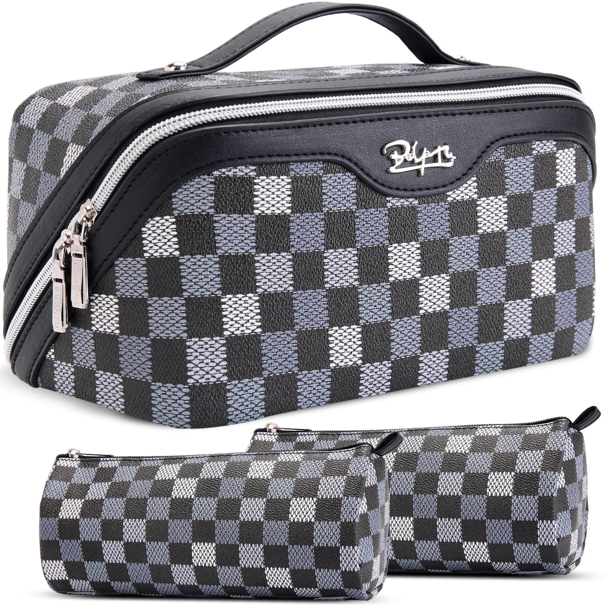 BOYATU Travel Makeup Bag Organizer: 3 Pcs Large Cosmetic Bags Set for Women