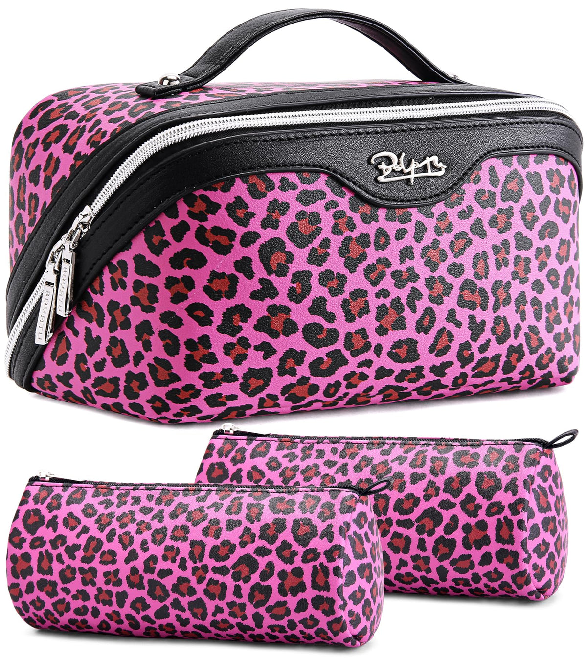 BOYATU Travel Makeup Bags Cosmetic Organizer Bag: Floral Make up Bag