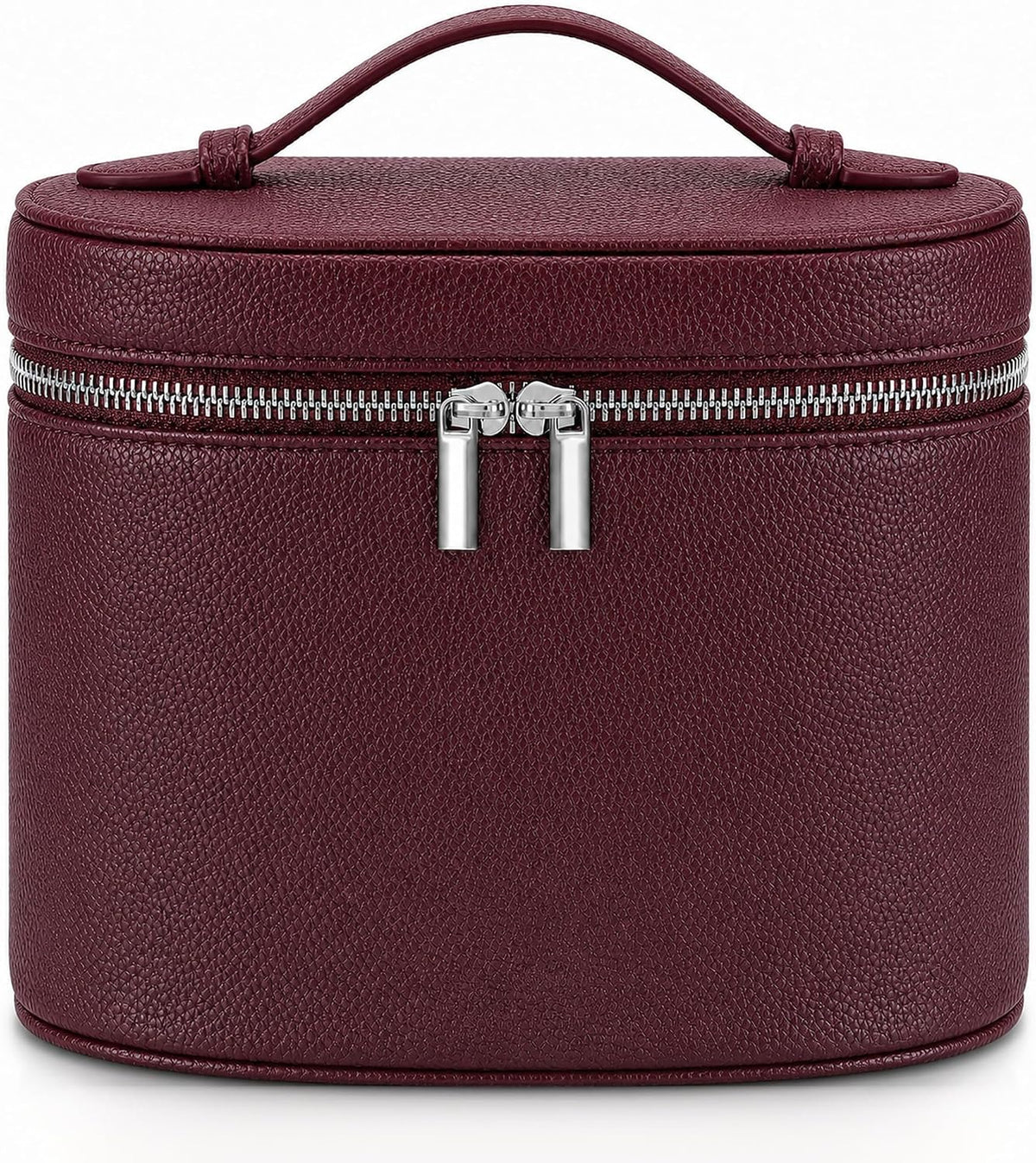 Makeup Bag Vanity Case Cosmetic Bag with Removable Divider Travel Toiletry Bag for Women Portable Make up Box Organizer, Burgundy