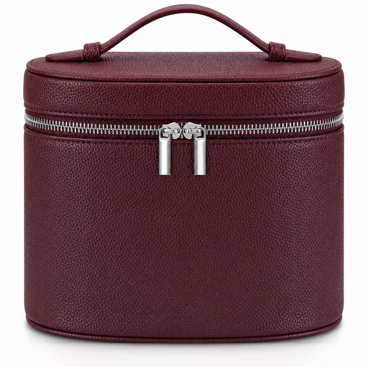 Makeup Bag Vanity Case Cosmetic Bag with Removable Divider Travel Toiletry Bag for Women Portable Make up Box Organizer, Burgundy