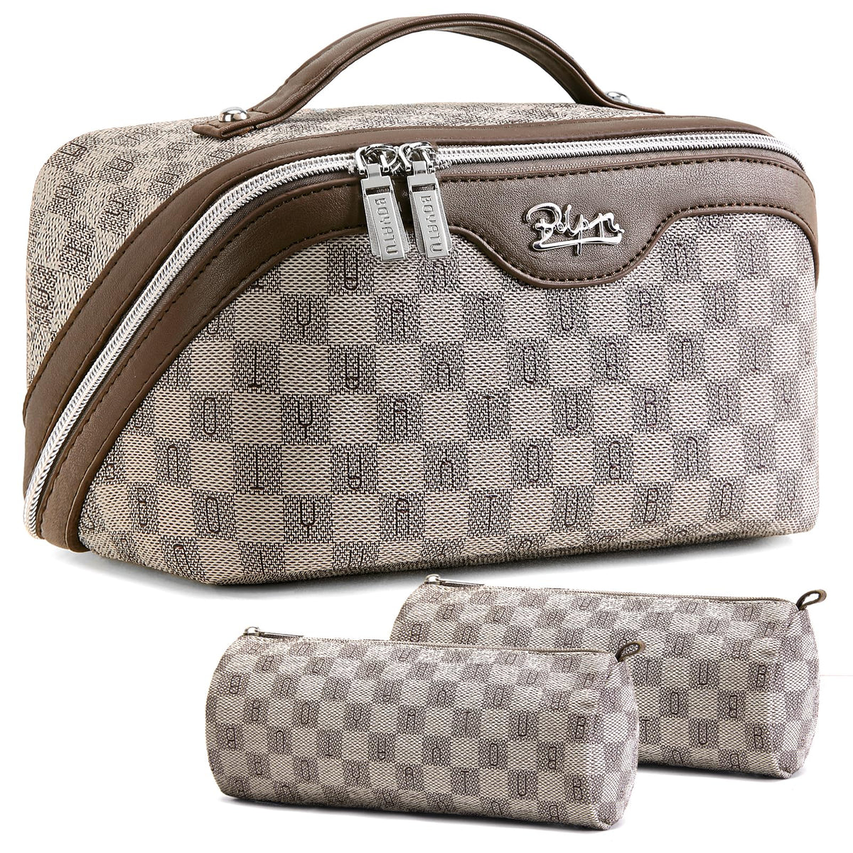 BOYATU Travel Makeup Bag Organizer: 3 Pcs Large Cosmetic Bags Set for Women